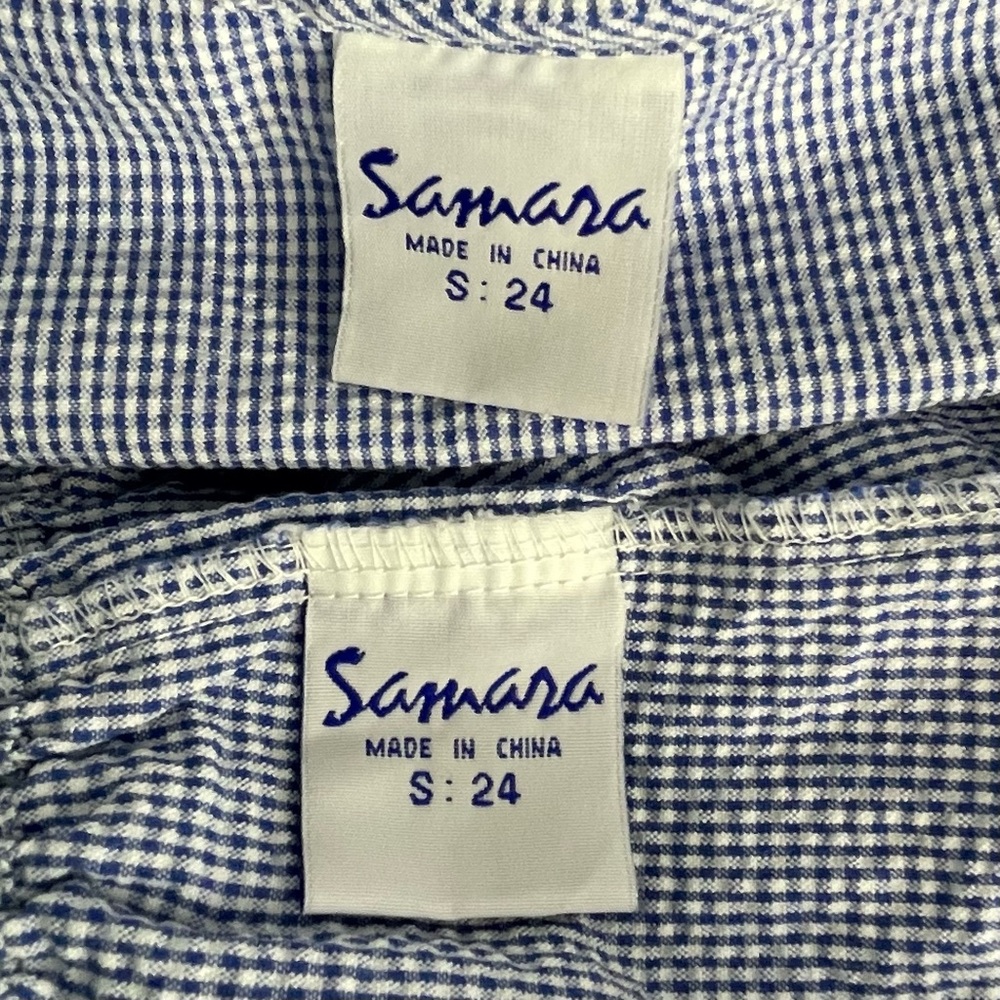 Vintage Samara Girls Bunny Seersucker Outfit Blue White S 24 Months - Picture 12 of 15